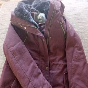 Burgundy Vince Camuto hooded jacket extra small
